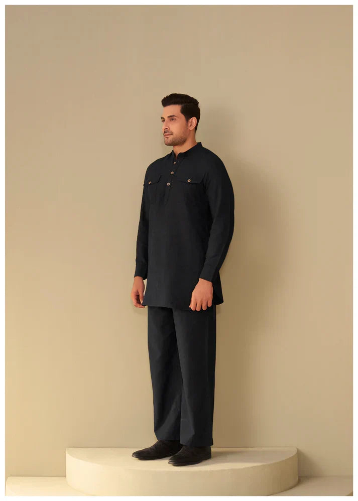 NOIR BLACK MEN'S CO-ORD SET – MINIMAL MODERN FIT