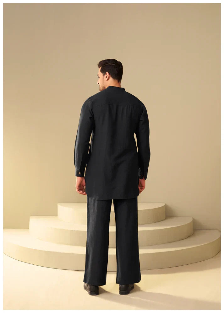 NOIR BLACK MEN'S CO-ORD SET – MINIMAL MODERN FIT