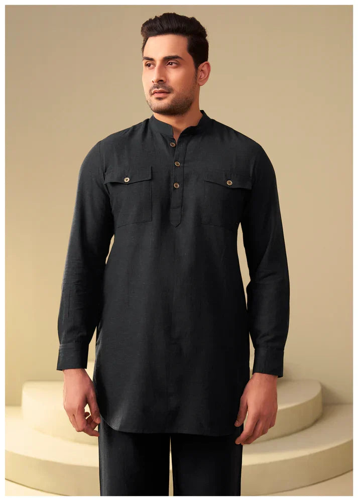 NOIR BLACK MEN'S CO-ORD SET – MINIMAL MODERN FIT