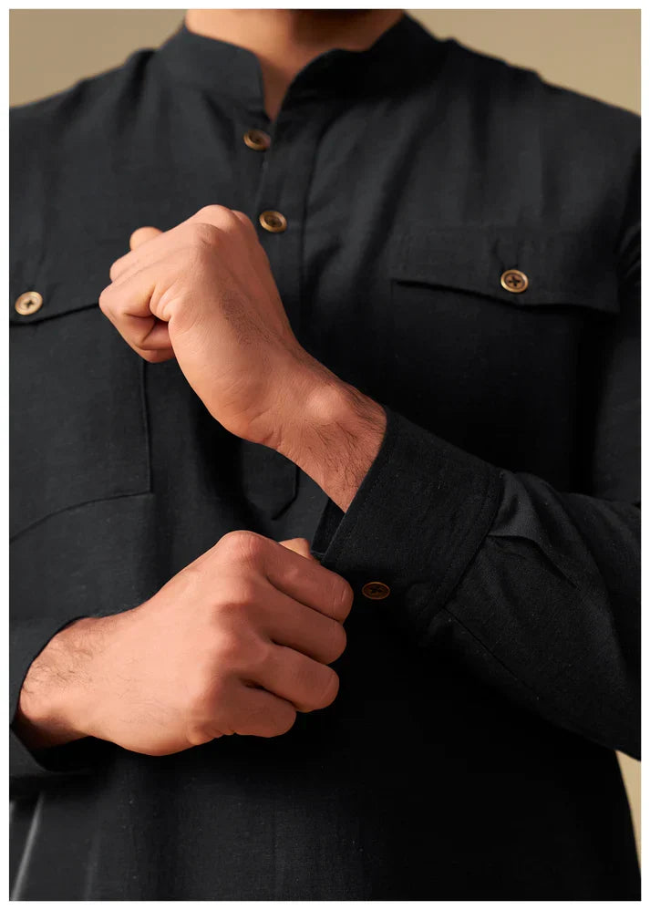 NOIR BLACK MEN'S CO-ORD SET – MINIMAL MODERN FIT