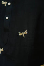 BLACK DRAGONFLY EMBROIDERY WORKED WEDDING KURTA