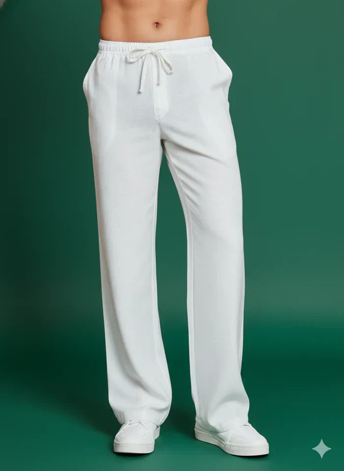BAGGY ETHNIC PANTS IN WHITE FOR KURTAS WITH ELASTIC AND DRAWSTRING
