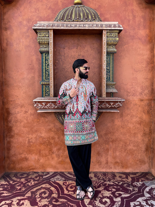 RANGMAHAL HERITAGE KURTA  WHITE PANTS