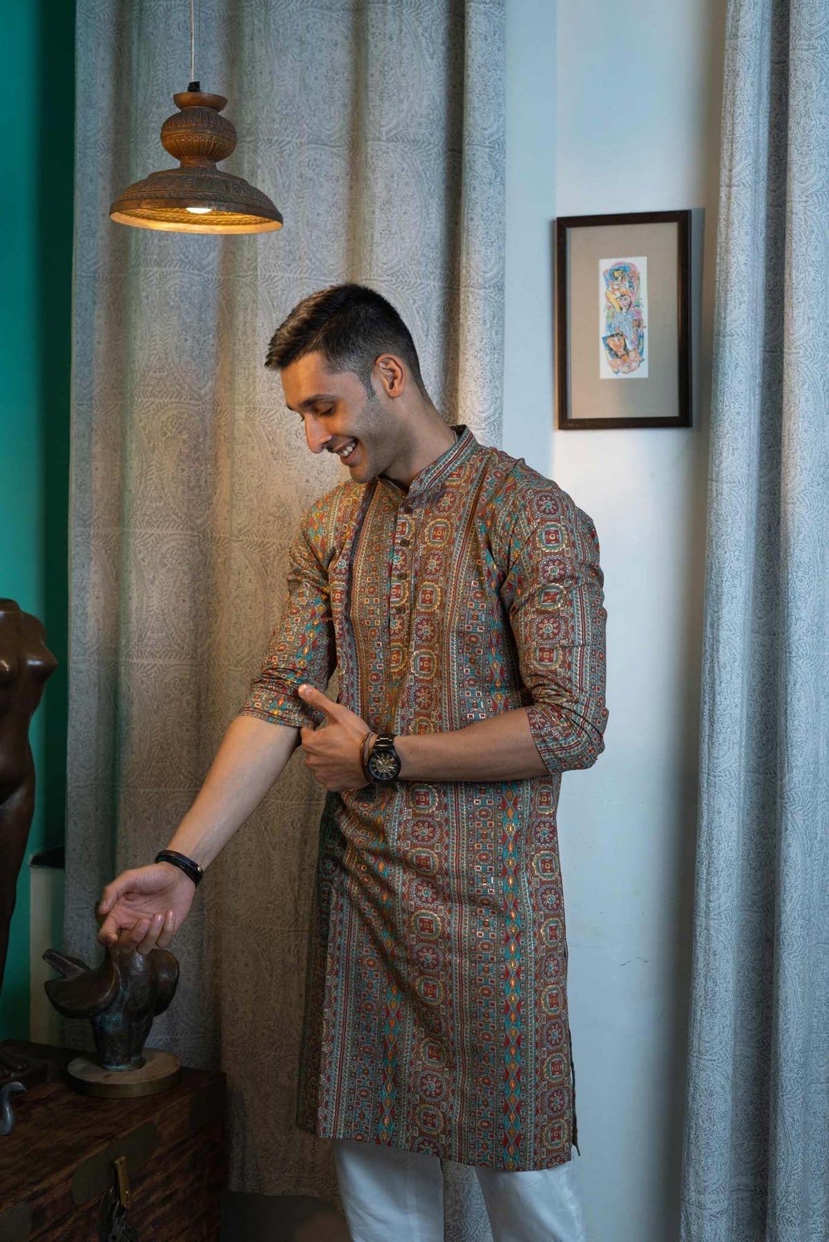 THE MUSLIN MULTICOLOR PRINT LONG KURTA