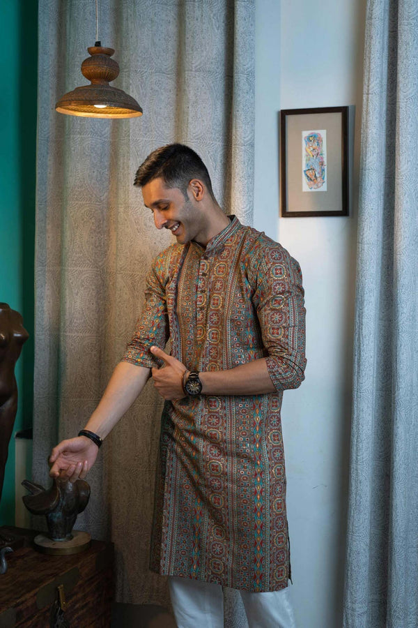 THE MUSLIN MULTICOLOR PRINT LONG KURTA