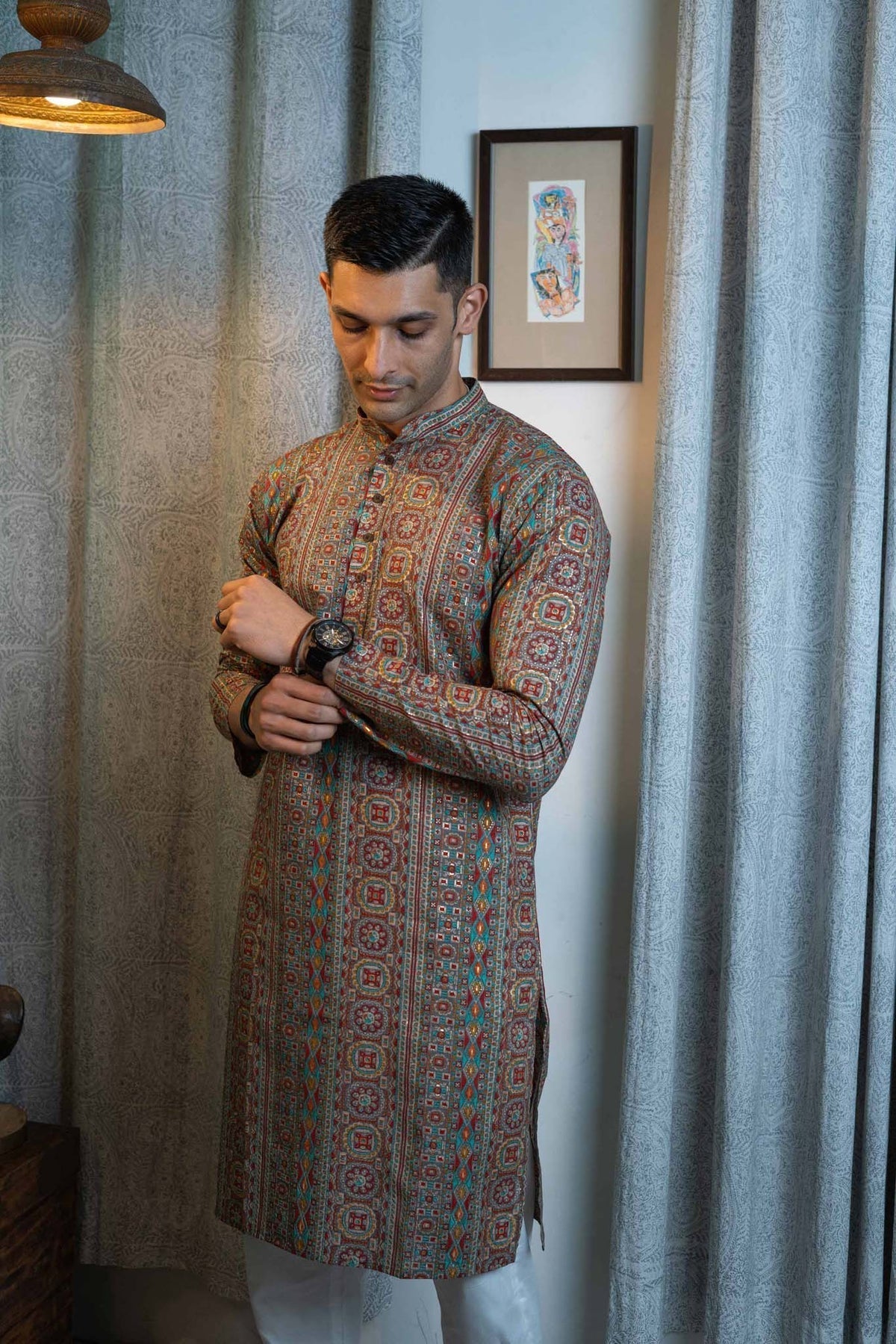 THE MUSLIN MULTICOLOR PRINT LONG KURTA