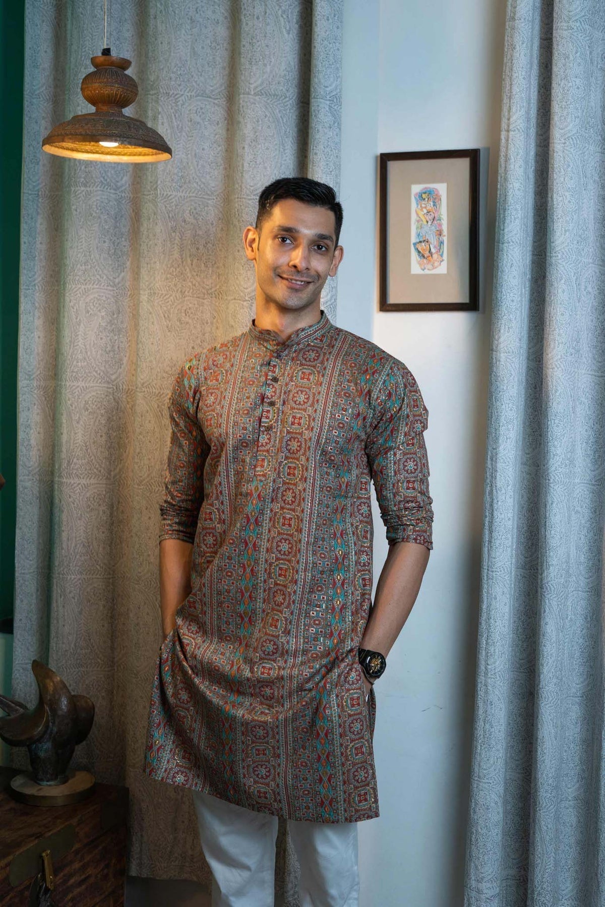 THE MUSLIN MULTICOLOR PRINT LONG KURTA