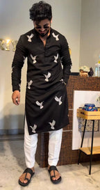 HUMMING BIRDS N SEQUENCE EMBRODARY WORK N PAJAMA SET