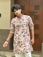 SILK POSITION FLORAL PRINTED KURTA SET