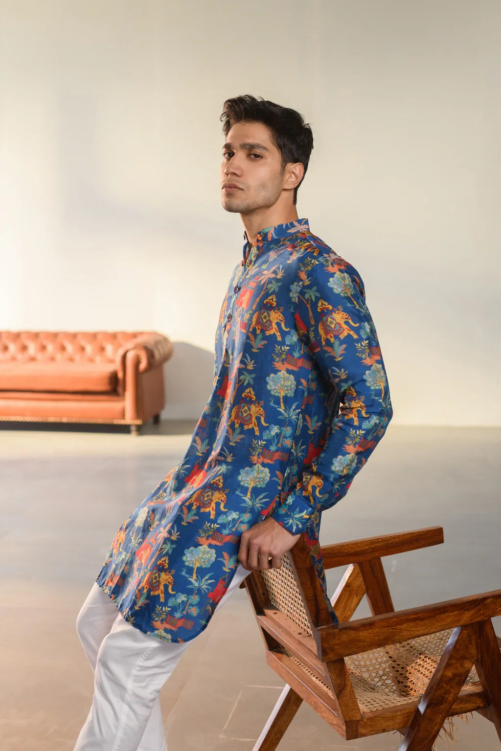 JUAL ELEPHANT BLUE GANGANAGRY KURTA FOR MEN