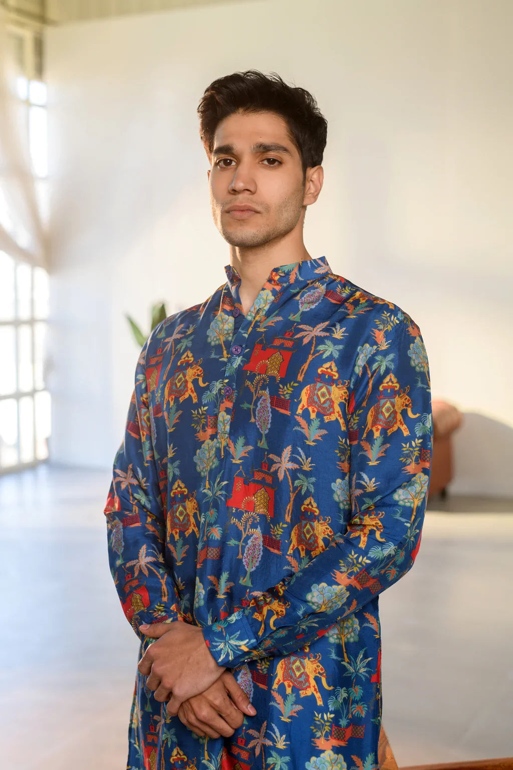 JUAL ELEPHANT BLUE GANGANAGRY KURTA FOR MEN