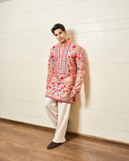 SIDDHARTH MALHOTRA IN OUR PEACH FLORAL RESHAM PRINTED KURTA SET